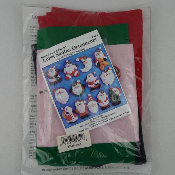 Design Works Other - Design Works Crafts Lotsa Santas Felt Ornaments Kit Set of 13 Christmas Craft